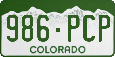 CO license plate 986PCP