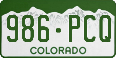 CO license plate 986PCQ