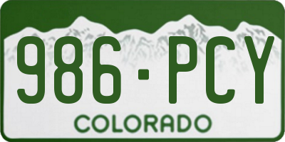 CO license plate 986PCY
