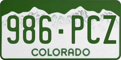 CO license plate 986PCZ