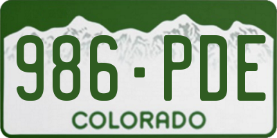 CO license plate 986PDE