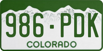 CO license plate 986PDK