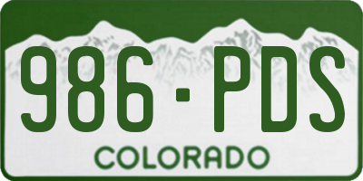 CO license plate 986PDS