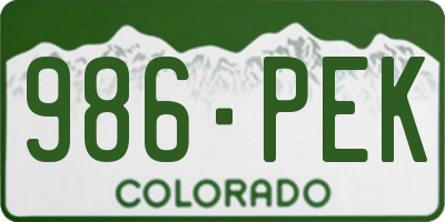 CO license plate 986PEK