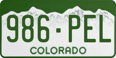 CO license plate 986PEL