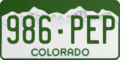 CO license plate 986PEP