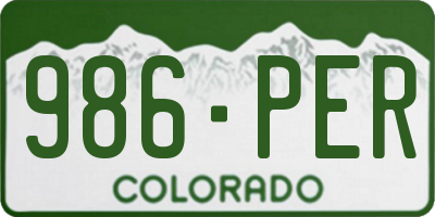 CO license plate 986PER