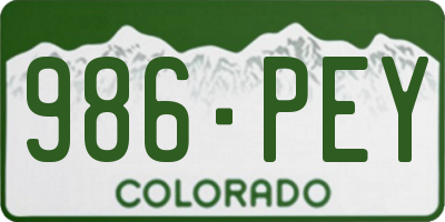 CO license plate 986PEY