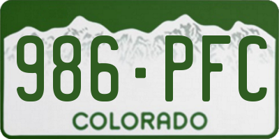 CO license plate 986PFC
