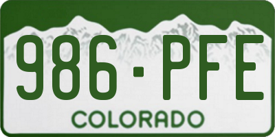 CO license plate 986PFE