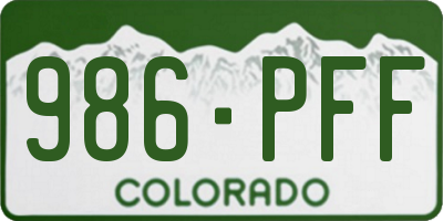 CO license plate 986PFF