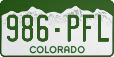 CO license plate 986PFL
