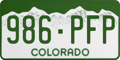 CO license plate 986PFP