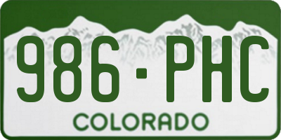 CO license plate 986PHC