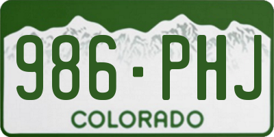 CO license plate 986PHJ