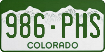 CO license plate 986PHS