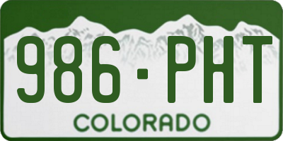 CO license plate 986PHT