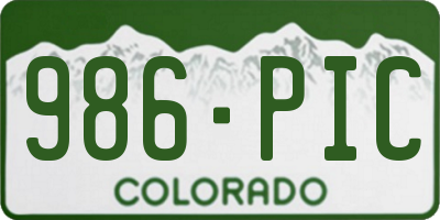 CO license plate 986PIC