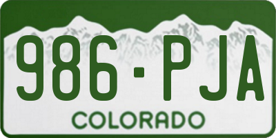 CO license plate 986PJA