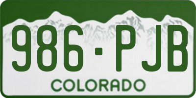 CO license plate 986PJB