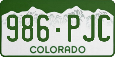 CO license plate 986PJC