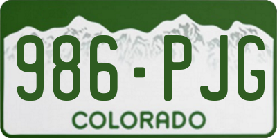CO license plate 986PJG