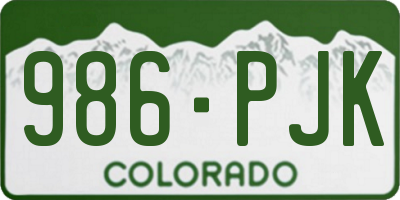 CO license plate 986PJK