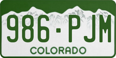 CO license plate 986PJM