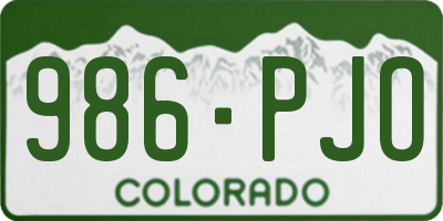 CO license plate 986PJO