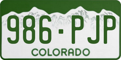 CO license plate 986PJP