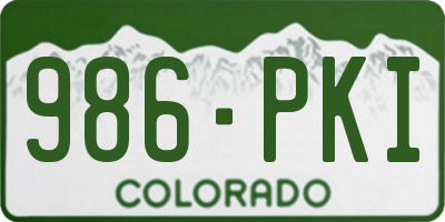 CO license plate 986PKI