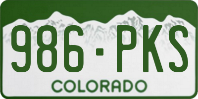 CO license plate 986PKS