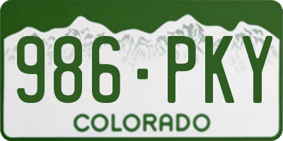 CO license plate 986PKY