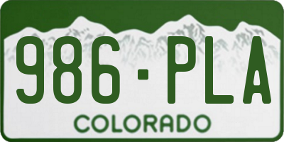 CO license plate 986PLA