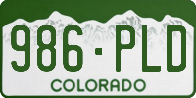 CO license plate 986PLD