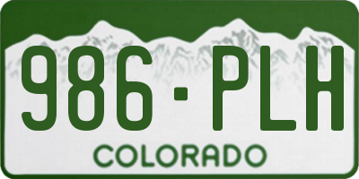 CO license plate 986PLH