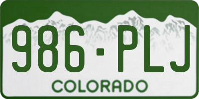 CO license plate 986PLJ