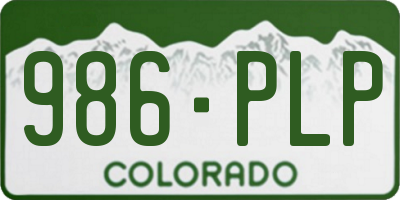 CO license plate 986PLP