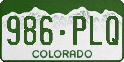 CO license plate 986PLQ