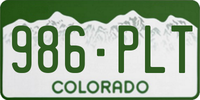 CO license plate 986PLT