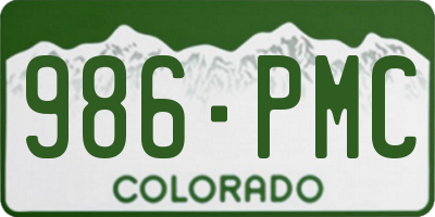 CO license plate 986PMC