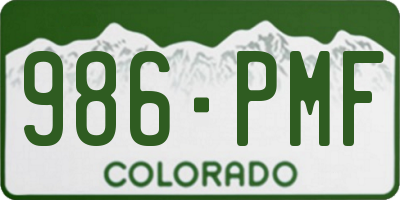 CO license plate 986PMF