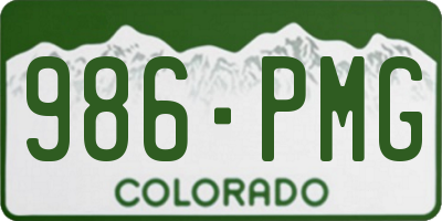 CO license plate 986PMG