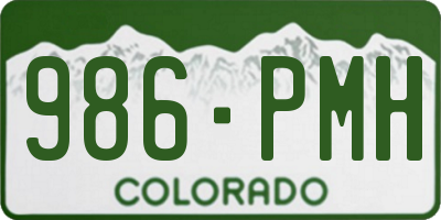 CO license plate 986PMH