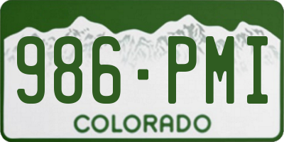 CO license plate 986PMI