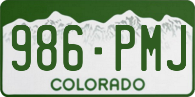 CO license plate 986PMJ