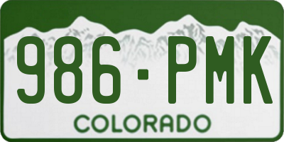 CO license plate 986PMK