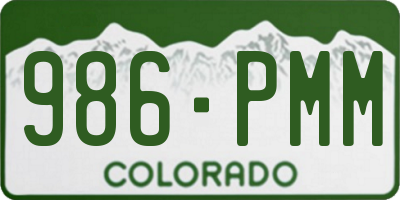 CO license plate 986PMM
