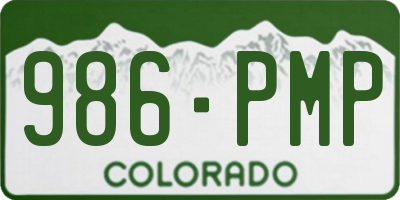 CO license plate 986PMP