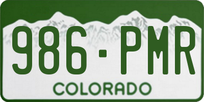 CO license plate 986PMR